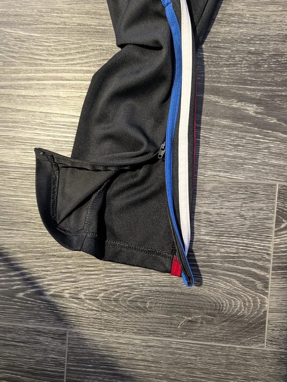 adidas Black Joggers with Red & White Side Stripes